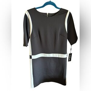 Karl Lagerfeld NWT Black and White Dress Lined Size 10 Colorblock